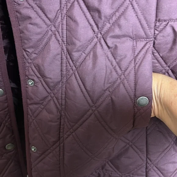 Eddie Bauer Quilted Jacket Coat Full Zip Insulated Pockets size large burgundy - Picture 8 of 15